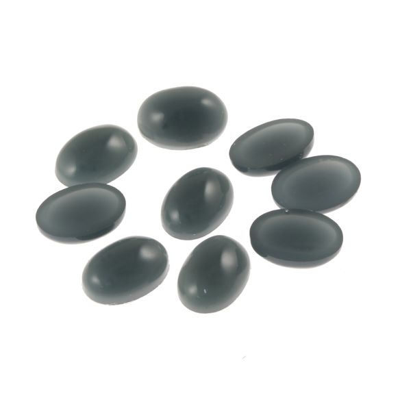 Acrylic Stone Jewel, Blue Gray, 13x9mm, Smooth Oval, Flatback (72 Pieces) 