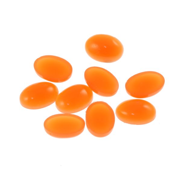 Acrylic Stone Jewel, Orange, 13x9mm, Smooth Oval, Flatback (72 Pieces) 