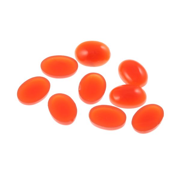 Acrylic Stone Jewel, Red Orange, 13x9mm, Smooth Oval, Flatback (72 Pieces) 