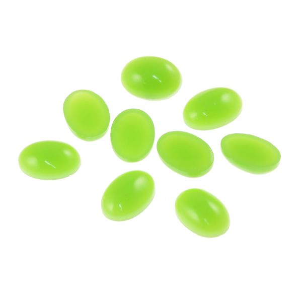 Acrylic Stone Jewel, Light Green, 13x9mm, Smooth Oval, Flatback (72 Pieces) 