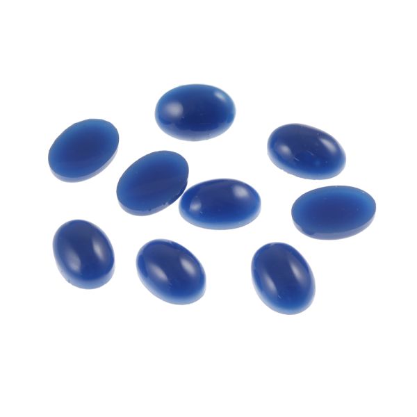 Acrylic Stone Jewel, Blue, 13x9mm, Smooth Oval, Flatback (72 Pieces) 