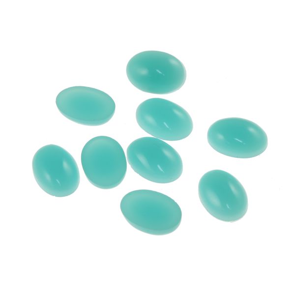 Acrylic Stone Jewel, Teal, 13x9mm, Smooth Oval, Flatback (72 Pieces) 