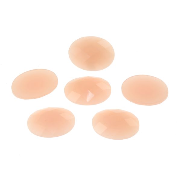 Acrylic Stone Jewel, Pink, 17x12mm, Smooth Oval, Flatback, (48 Pieces) 