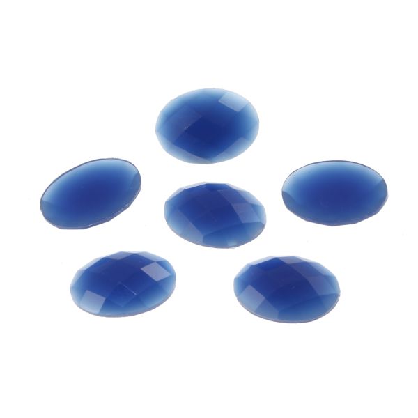 Acrylic Stone Jewel, Blue, 17x12mm, Smooth Oval, Flatback, (48 Pieces) 