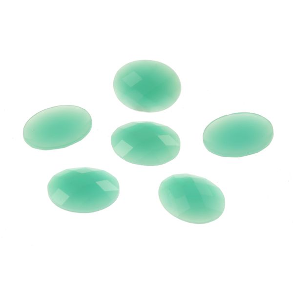 Acrylic Stone Jewel, Light Teal, 17x12mm, Smooth Oval, Flatback, (48 Pieces) 