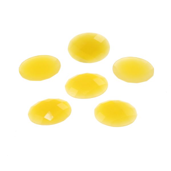 Acrylic Stone Jewel, Yellow, 17x12mm, Smooth Oval, Flatback, (48 Pieces) 