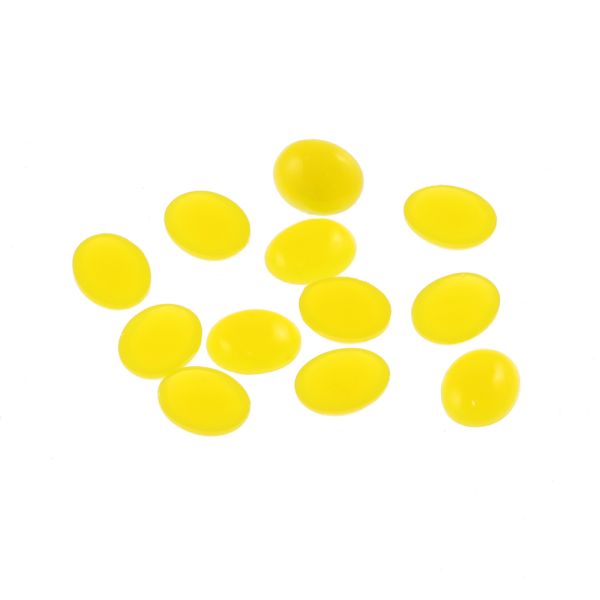 Acrylic Stone Jewel, Yellow, 9x7mm, Smooth Oval, Flatback, (120 Pieces) 
