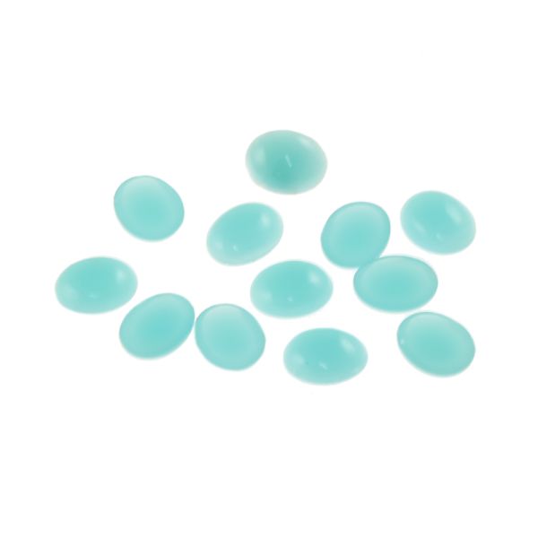 Acrylic Stone Jewel, Teal, 9x7mm, Smooth Oval, Flatback, (120 Pieces) 