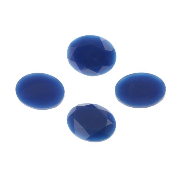 Acrylic Stone Jewel, Blue, 26x21mm, Faceted Oval, Flatback (100 Pieces) 