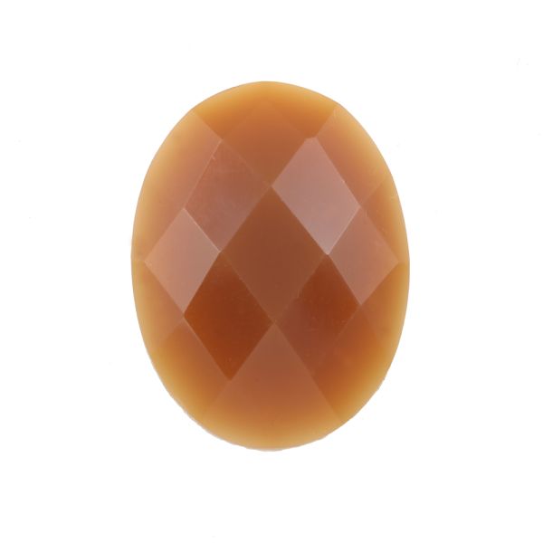 Acrylic Stone Jewel, Light Brown, 40x30mm, Faceted Oval, Flatback (12 Pieces) 