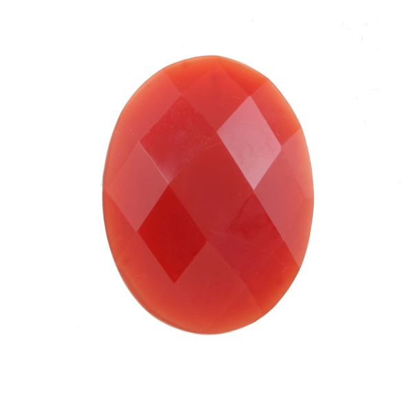 Acrylic Stone Jewel, Red, 40x30mm, Faceted Oval, Flatback (12 Pieces) 