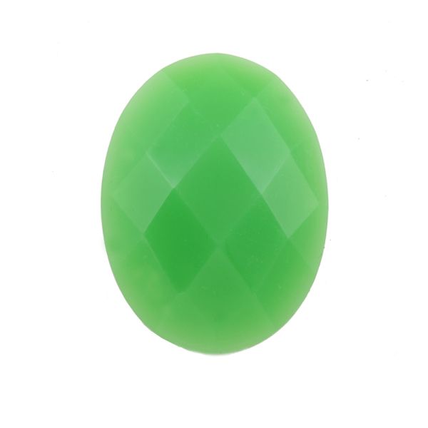 Acrylic Stone Jewel, Light Green, 40x30mm, Faceted Oval, Flatback (12 Pieces) 