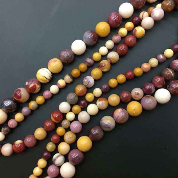 8mm Smooth Round Natural Mookaite Jasper Beads (16