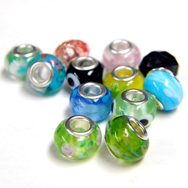 Pandora Style Beads-Assorted Designs (12 Pieces)