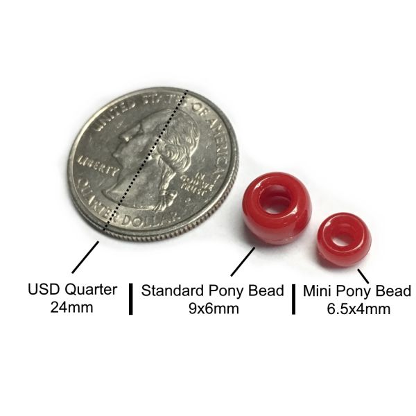 Mini Pony Beads, 6.5x4mm, Opaque Yellow  (Approx. 1000 Pieces)