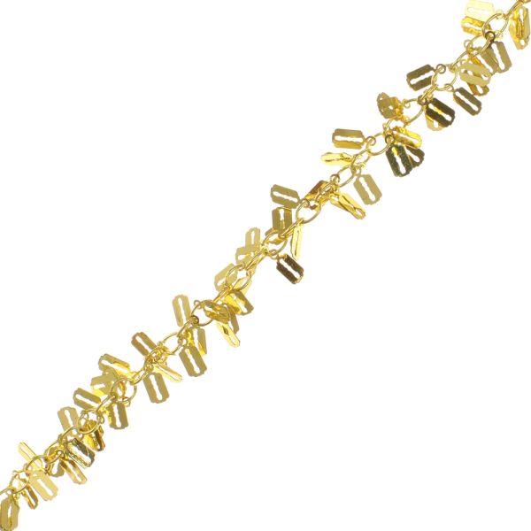 Chain with Mini Razor Blade Charms, Steel, Gold (Per Foot)