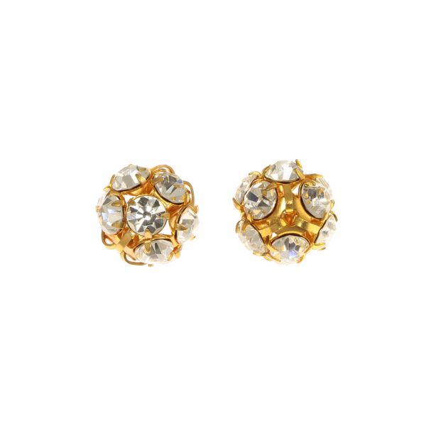 10MM Rhinestone Ball Gold (12PC)