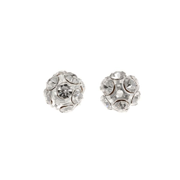 10MM Rhinestone Ball Silver (12PC)