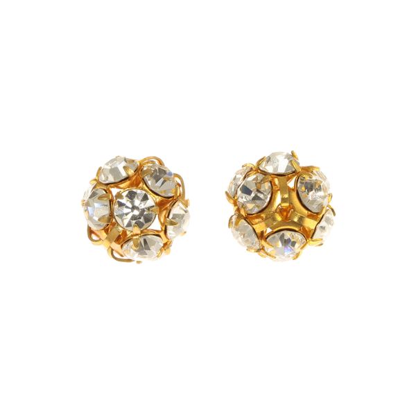 12MM Rhinestone Ball Gold (12PC)