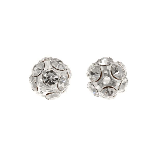 14MM Rhinestone Ball Silver (12PC)