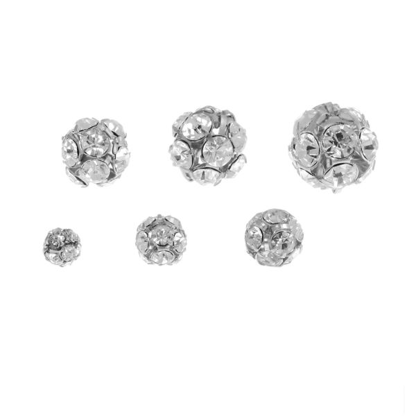 16MM Rhinestone Ball Silver (6 Pieces)
