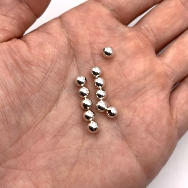 3mm Smooth Round, Sterling Silver Beads (100 Pieces)
