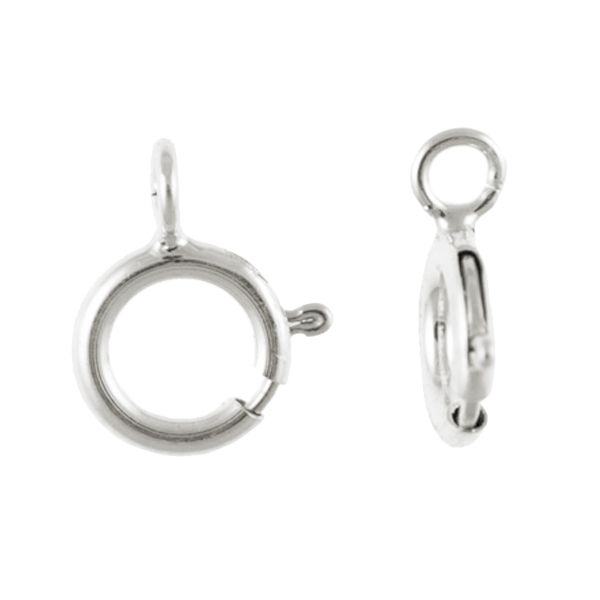 7MM Spring Ring Clasp, Sterling Silver (10 Pieces) 