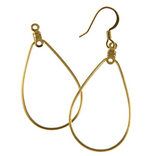Flat Fish Hook Earwire w/ Spring, Gold-Plated (144 Pieces)