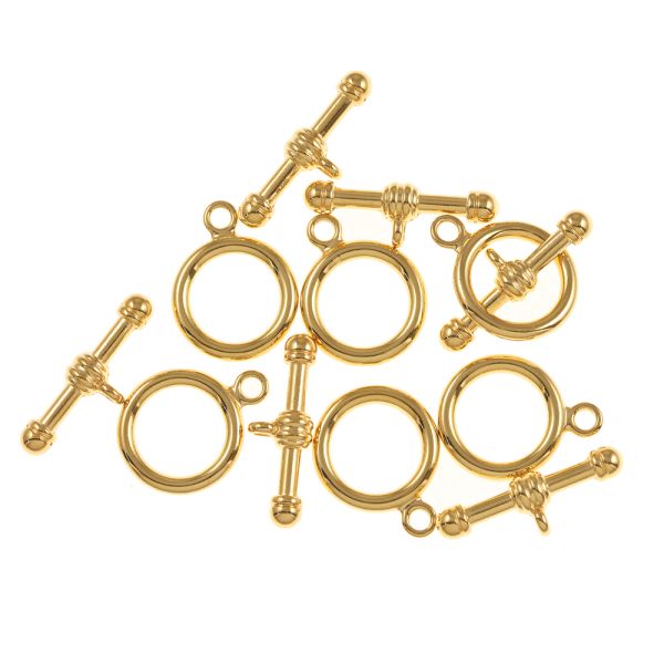 Toggle Clasp-22mm, Gold-Plated (6 Pairs)