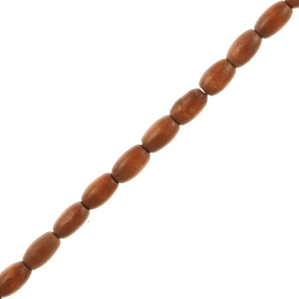 Long Wood beads, Dyed Waxed, 12x8mm, Brown (16