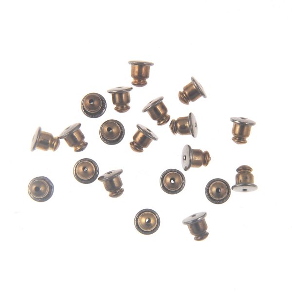 Barrel Clutch 2-Tone Earring Back, Gold - Retail Packs (1 Dozen Tubes, 20 Pieces/Tube)