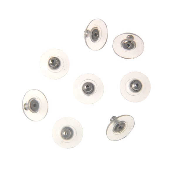 Barrel Clutch w/ Disc Earring Back, Silver (144 Pieces)