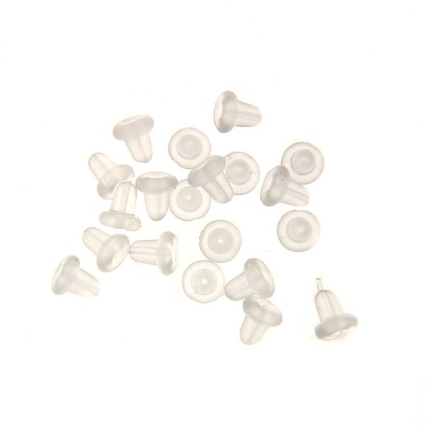 Small Earring Clutch - Clear Rubber (288 Pieces)