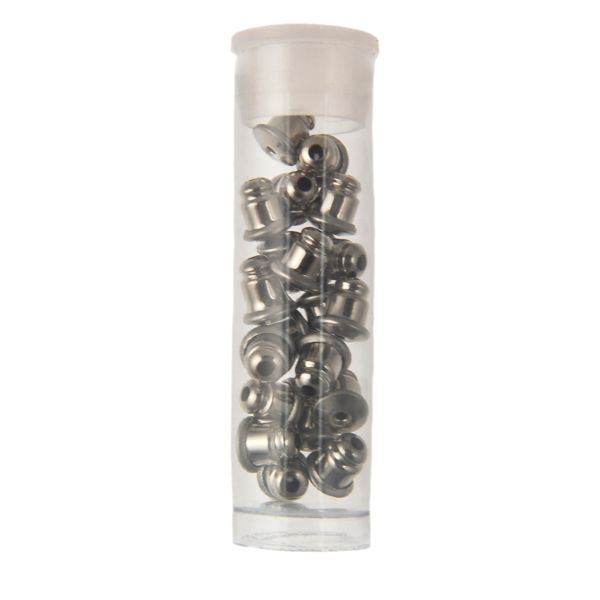 Barrel Clutch Earring Back, Silver - Retail Packs (1 Dozen Tubes, 20 Pieces/Tube)