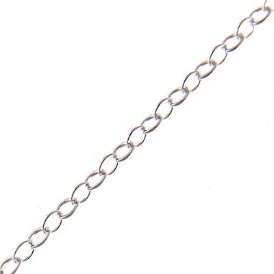 Sterling Silver, 2x1mm Round Cable Chain (Per Yard)