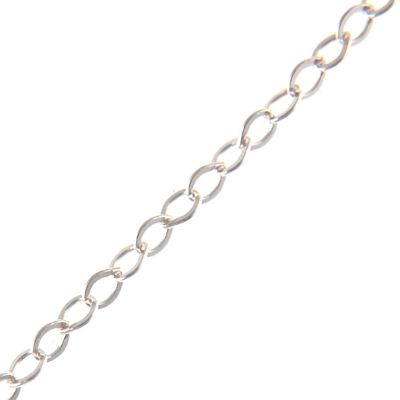 Sterling Silver, 3x2mm Round Cable Chain (Per Yard)