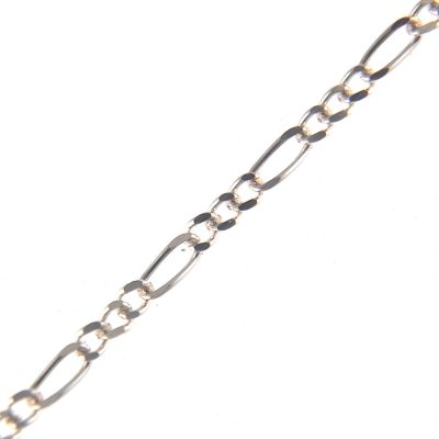 Sterling Silver, 1mm Figaro Chain (Per Yard)