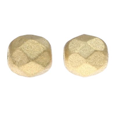 Fire-Polish Glass, Round Faceted Bead-Choose Size (Matte Gold)