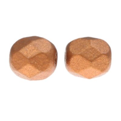 Fire-Polish Glass, Round Faceted Bead-Choose Size (Matte Copper)