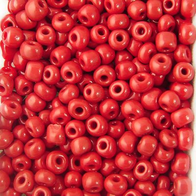Opaque Seed Beads Size 6/0 -Red, 1LB (500 Grams)