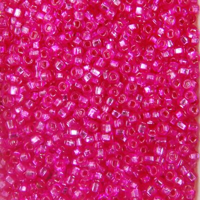 Silver-Lined Rocailles Size 10/0 -Fuchsia, 1LB (500 Grams)