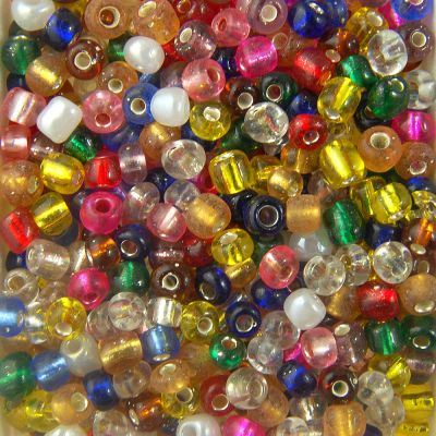 Round Seed Beads, Rocailles, Transparent Silver-Lined, Glass, Size 6/0, Choose Color (Approx. 1 LB , 500 Grams)