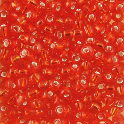 Silver-Lined Rocailles Size 6/0 -Orange, 1LB (500 Grams)