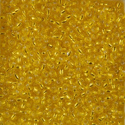 Silver-Lined Rocailles Size 6/0 -Yellow, 1LB (500 Grams)