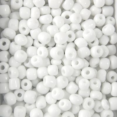 Opaque Seed Beads Size 6/0 -White, 1LB (500 Grams)