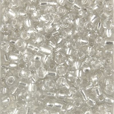 Silver-Lined Rocailles Size 6/0 - Clear, 1LB (500 Grams)