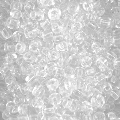 Czech Seed Beads Size 6/0 - Transparent Crystal Clear (Approx. 1/2 LB , 250 Grams)