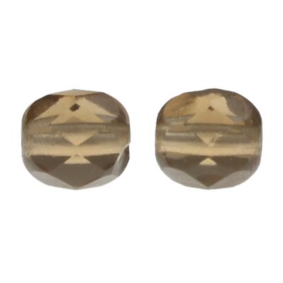 Fire-Polish Glass, Round Faceted Bead-Choose Size (Smoked Topaz)
