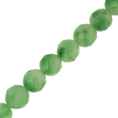 10mm Faceted Round, Green Candy Jade (16" Strand)