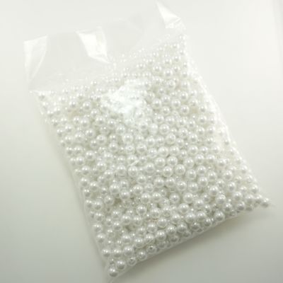 BULK PACK! 10mm Loose Pearl Beads, White, Approx. 900 Pieces (1 Pound)